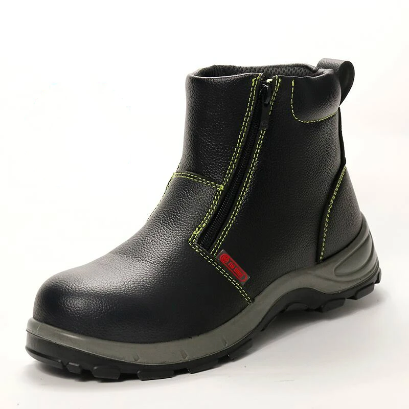 Мужские кожаные ботинки со стальными носками рабочие защитные на платформе