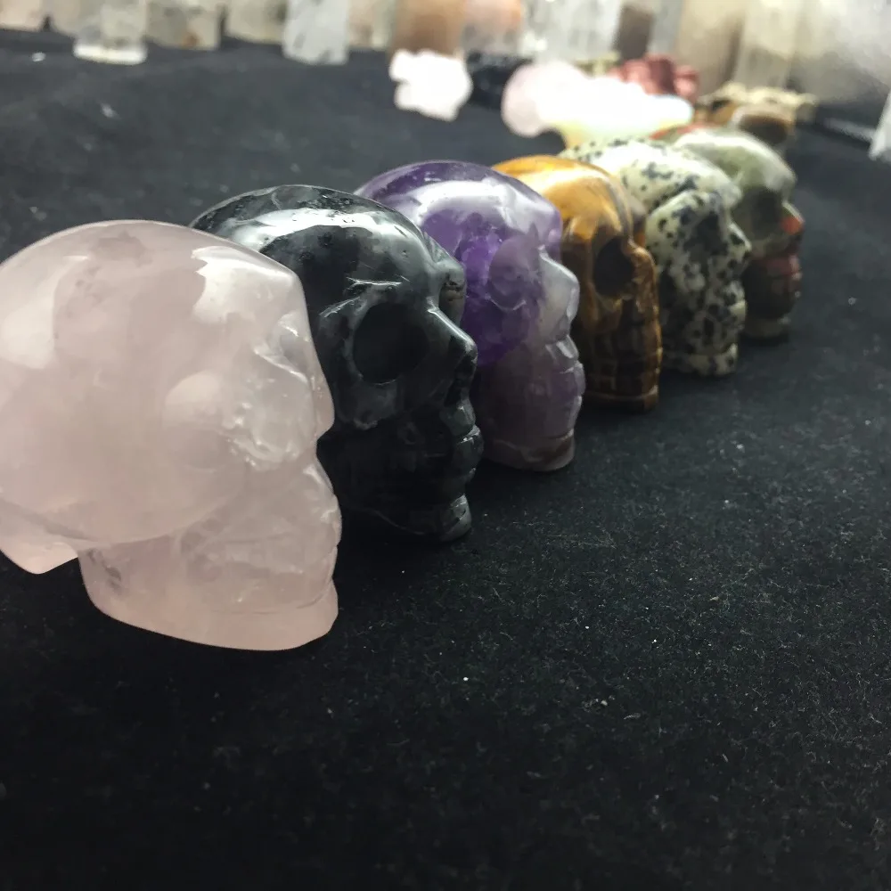 Резное Исцеление в виде черепов 6 шт./набор|natural stones and crystals|skulls carvedstones crystals |