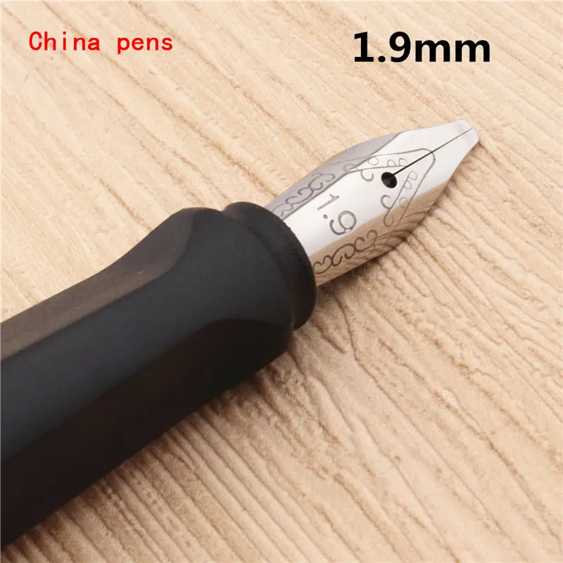 Роскошный Jinhao 878 матовый черный английский каллиграфия Duckbill параллельное искусство ручка цветок тело плоский перо Тибетский арабский авторучка - Цвет: 1.9mm-pen