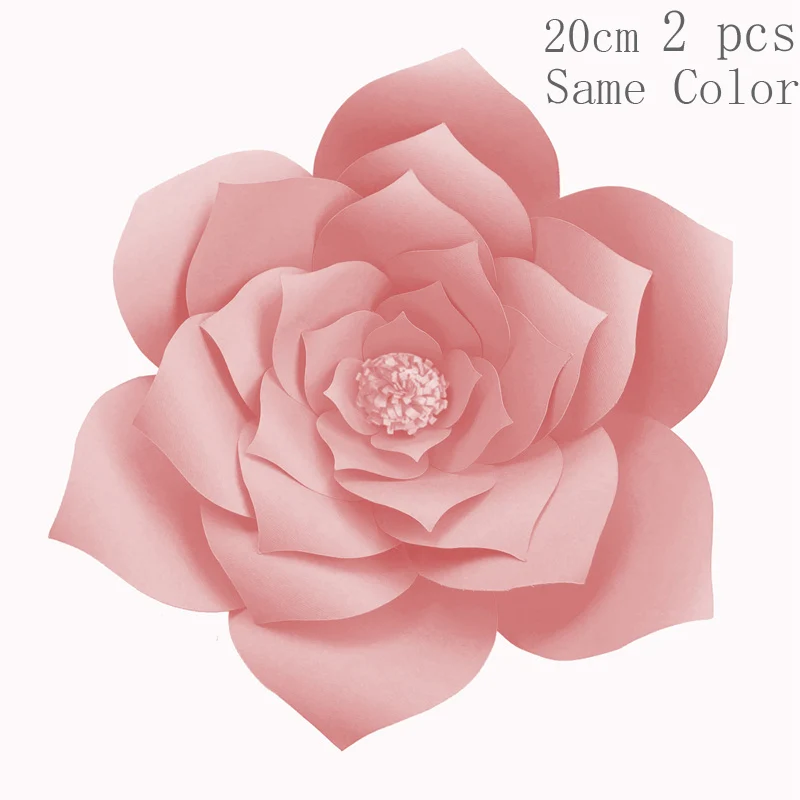 2pc Light Pink FENGRISE 2 шт 20 см DIY бумажные цветы фон синий искусственный цветок декорации, свадебное украшение день рождения, мероприятие, вечеринка поставки - Цвет: 2pc Light Pink