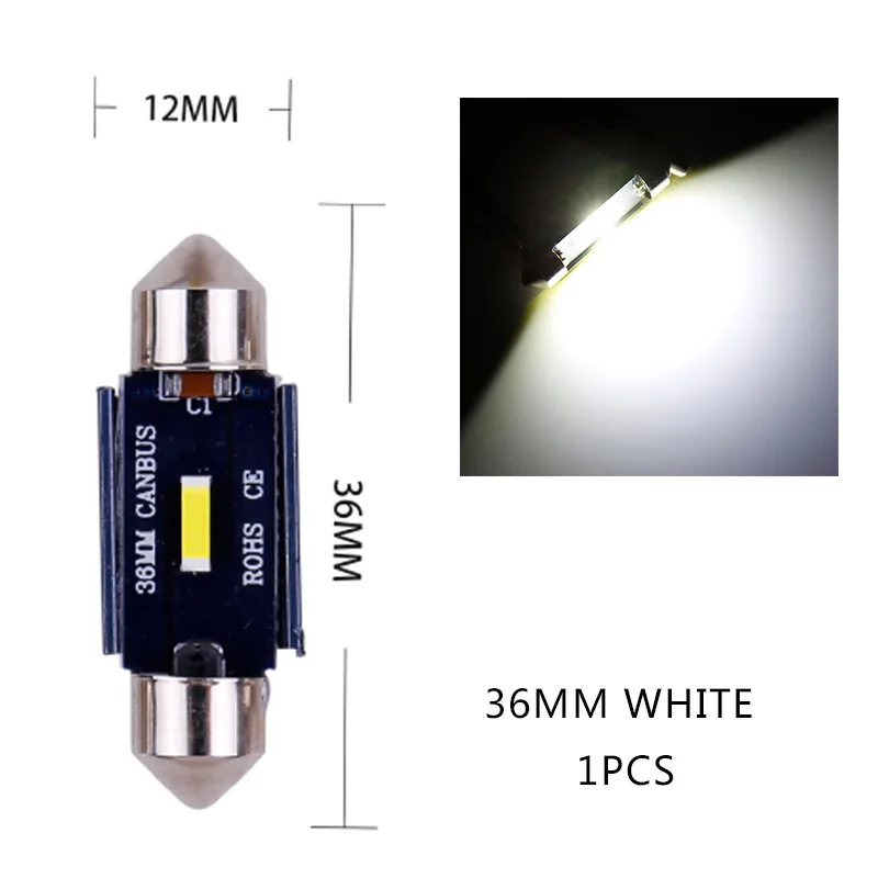 36MM 1 шт., CANBUS c5w светодиодный 31 мм 36 мм 39 мм 41 мм 1SMD 1860 чип, светодиодный лампочка, автомобильный купольный светильник Canbus, без ошибок, автомобильная внутренняя лампа для чтения - Испускаемый цвет: 36MM