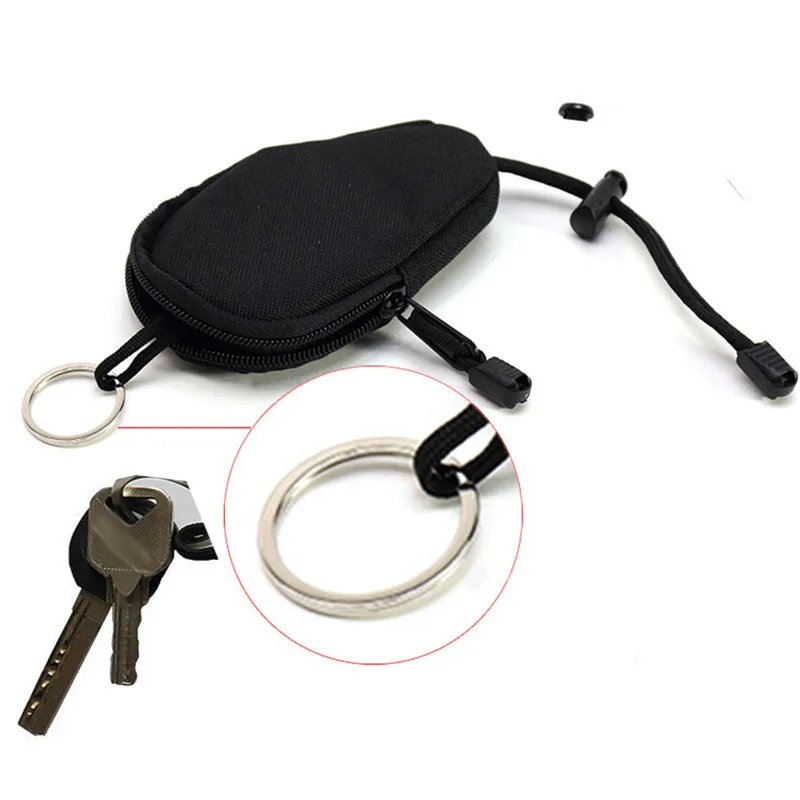 Outdoor Travel Mini Oxford Zipped Army Coin Purse Key Storage Bag with Keychain | Дом и сад