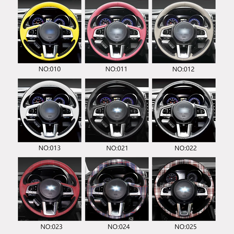 XUJI 2019 Custom Made Patent Easy DIY Perfect fit Faux Leather 5D Flash installation Steering Wheel Cover hub for NISSAN Tiida |