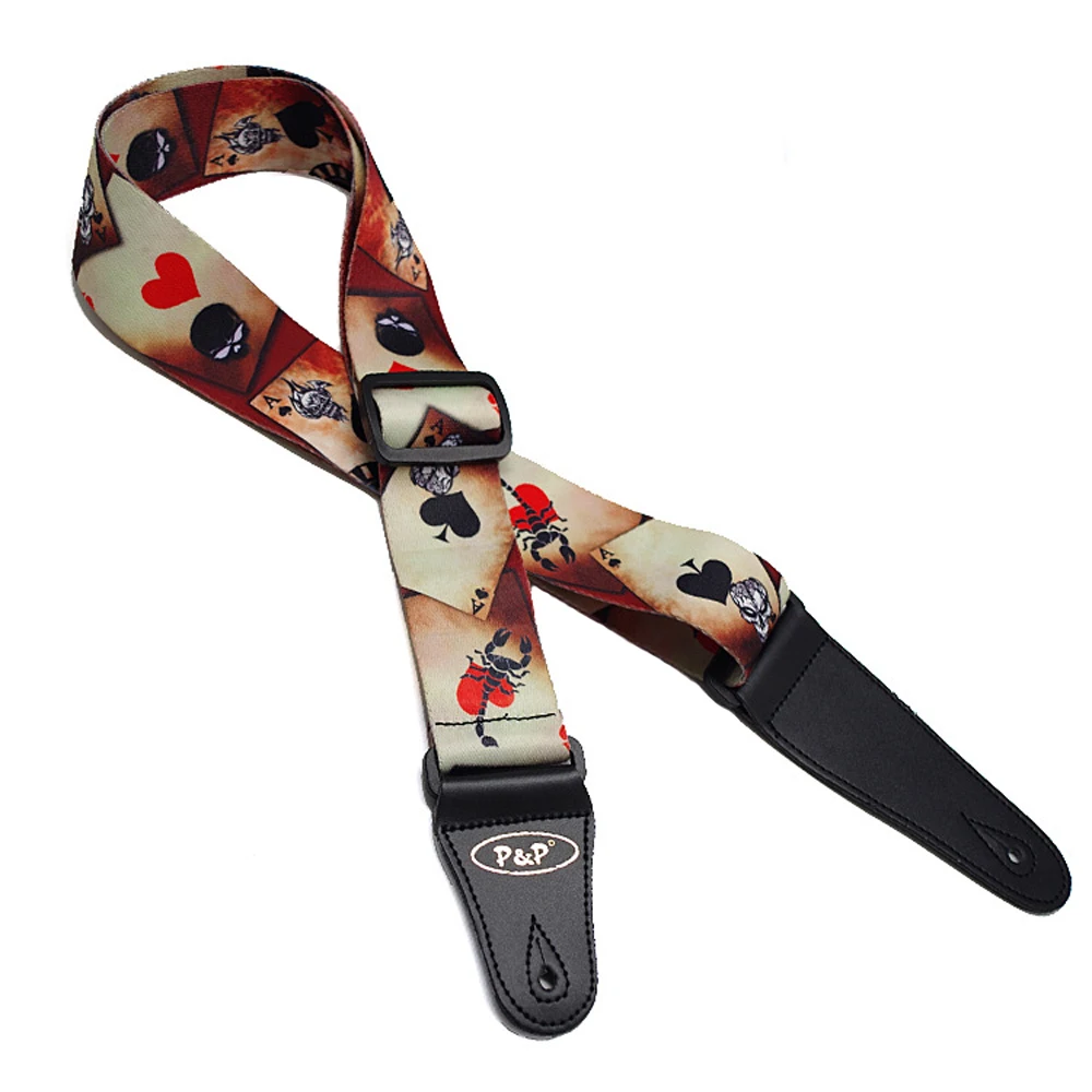 

Poker Pattern Guitar Strap Electric Guitar Acoustic Guitar Folk Guitar Bass Strap