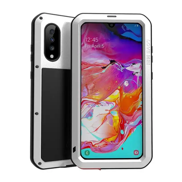 white Gorilla glass LOVE MEI металлический защитный водонепроницаемый чехол для samsung Galaxy A70 противоударный чехол алюминиевая задняя крышка для samsung A70 - Цвет: white