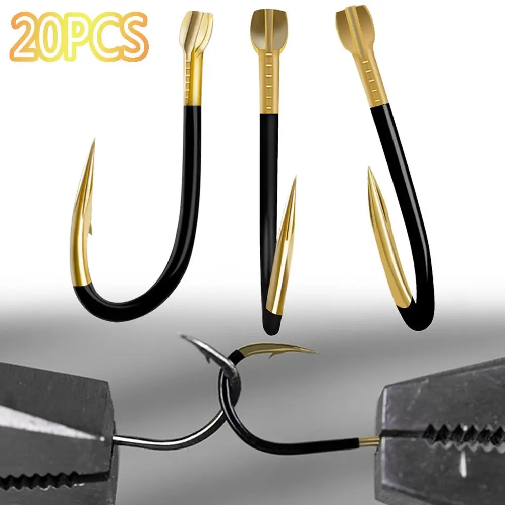 NEW 20Pcs Titanium Alloy Fishing Barbed Hook Worm Bait Holder Fish Tackle Tools | Спорт и развлечения