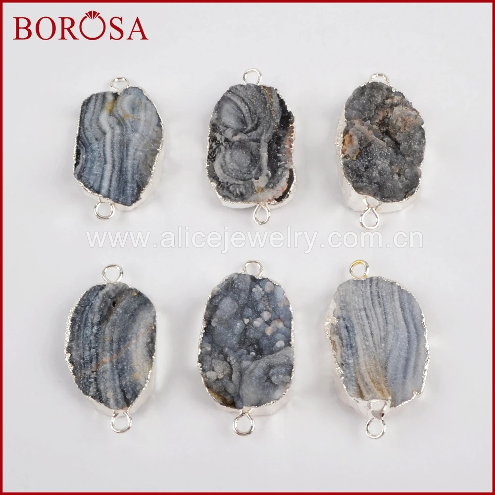 BOROSA 5 шт. серебряного цвета Галактический кварц титановый натуральный камень