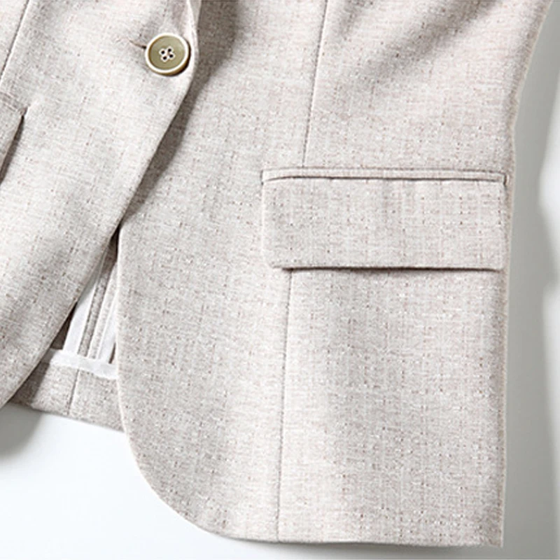 

Ladies Blazer 7 Points Stitching Sleeve Slim Small Suit Jacket Female Single Button Elegant Business Lady Blazer Work Wear Jacke