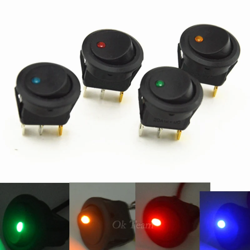 Новый универсальный 4 шт. красные зеленые синие желтые 12V Светодиодный точечный
