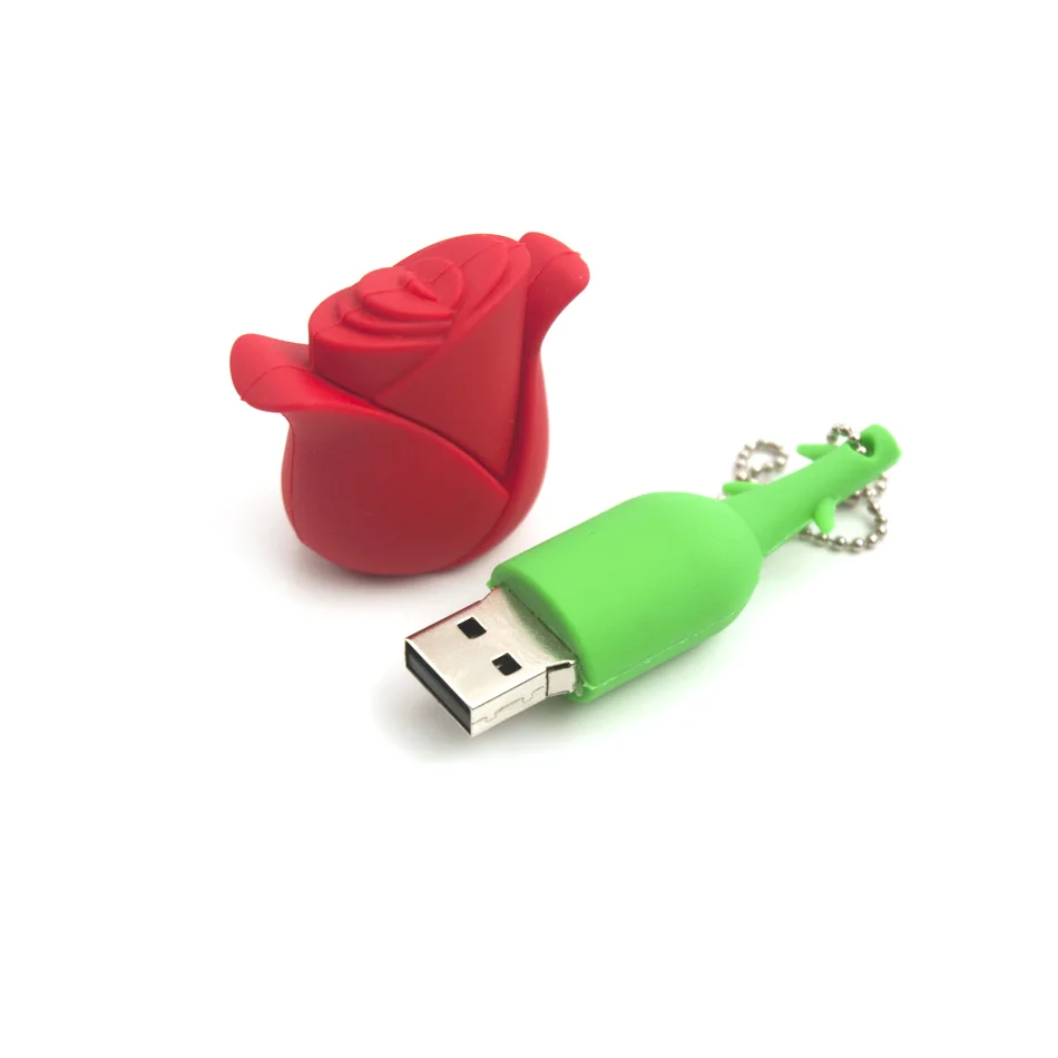 USB флэш памяти Флеш накопитель в виде красных роз 128 ГБ/64 Гб/32 ГБ/16 ГБ/8 ГБ/4 ГБ