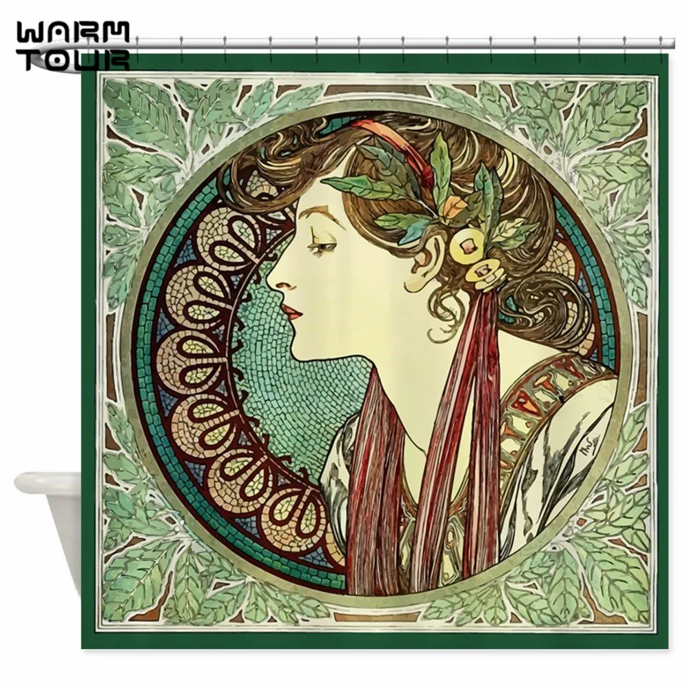Водонепроницаемая занавеска для душа Alphonse Laurel из полиэстера|shower curtain|bathroom curtainshower