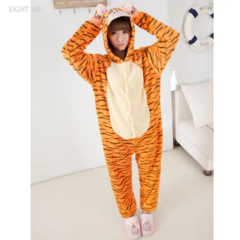 Пижама Тигр костюм для сна унисекс взрослых Комбинезоны Косплей костюмная