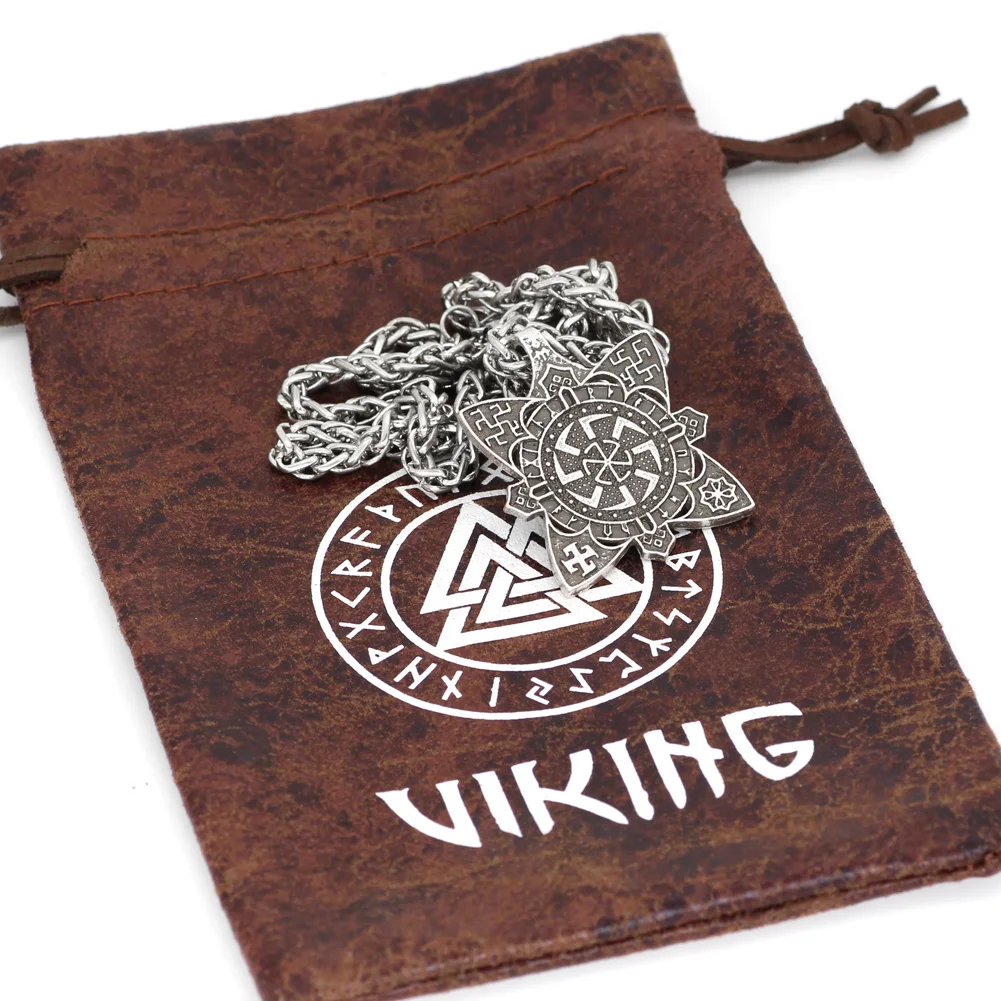 Мужской славянский Коловрат солнце кожаный Амулет подвеска ожерелье | Украшения