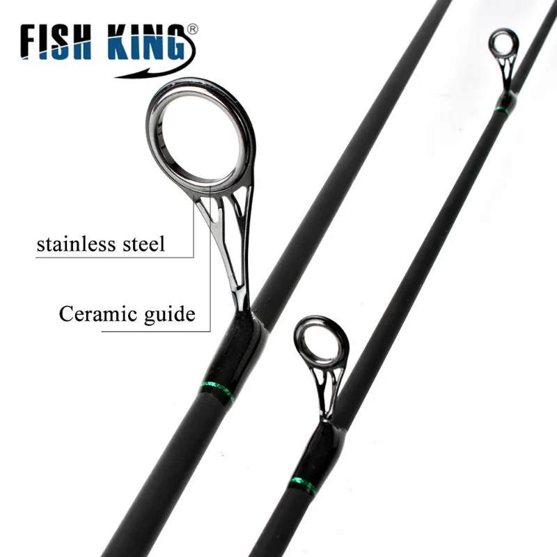 FISH KING 2 секции карбоновая спиннинговая Удочка Средняя м мощность литье вес 3-12 г 4-12LB быстрая рыбалка приманка удилище 2,4 м