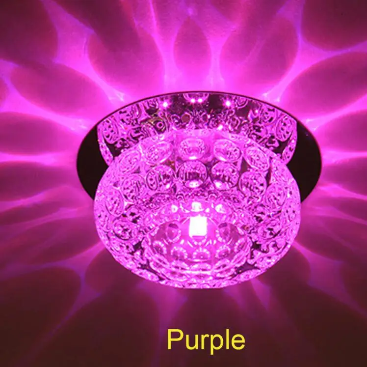 purple Хрустальный светодиодный потолочный светильник, освещение для коридора, прихожей, лампа для гостиной, светодиодный потолочный светильник - Цвет корпуса: purple