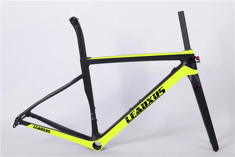 Yellow LEADXUS CLA550X ультра легкий диск Тормозная карбоновая рама для шоссейного велосипеда T1000 карбоновая рама для шоссейного велосипеда через ось велосипедная углеродная рама - Color: Yellow