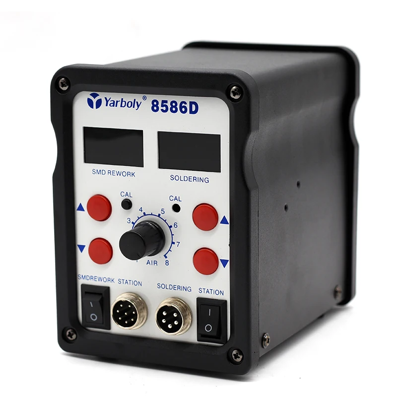 8586D двойной цифровой дисплей Электрический паяльник фена SMD паяльная станция обновлена с 8586 VS 8858 858D Фен