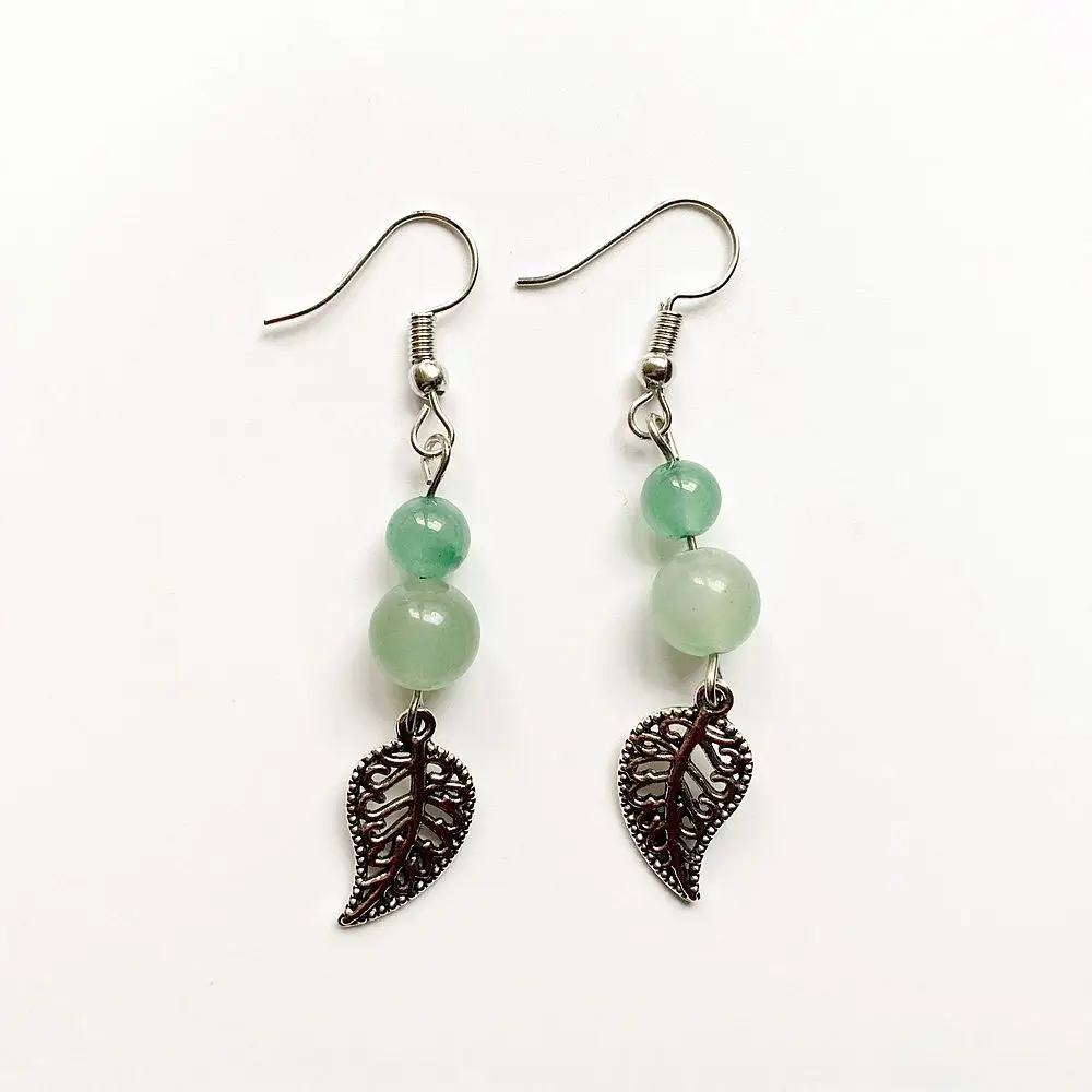 Натуральный камень зеленый авантюрин 6 8 мм круглые хрустальные висячие серьги