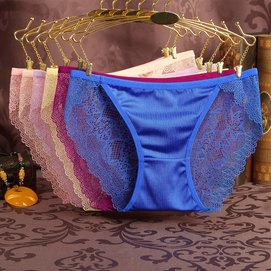 Женские сексуальные трусы брифы прозрачные кружевные бесшовные большого