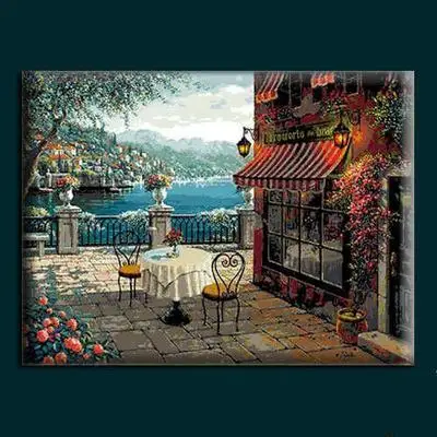 

Needlework,DIY Cross Stitch,Sets For Embroidery kits,11CT&14CT&16CT,Seaside restaurant