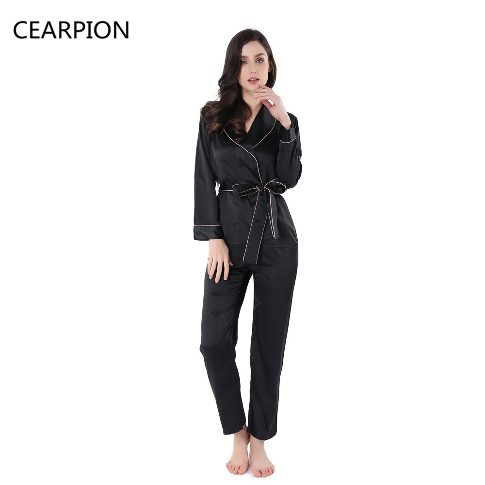CEARPION, Женский пижамный комплект, Пижама, женская ночная рубашка, 2 шт., рубашка с длинным рукавом и штаны, пижама, нижнее белье, ночной халат, платье