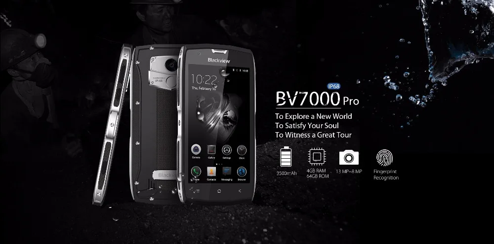 Blackview BV7000 Pro, 5,0 дюймов, MT6750T, четыре ядра, 4G LTE, 13 МП камера, 4 Гб ram, 64 ГБ rom, водонепроницаемый мобильный телефон, отпечаток пальца ID