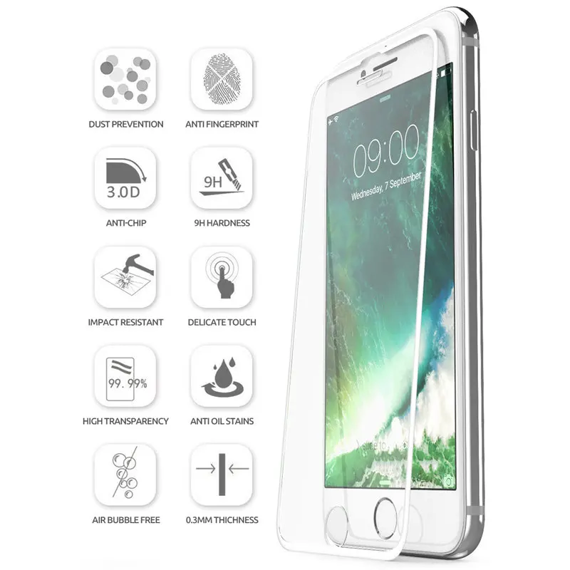 SUPCASE для iPhone 7/8 Plus 5 &quotс защитой от царапин Премиум 3D изогнутые края защита экрана