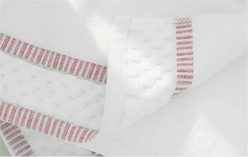 

34x75cm 100% Cotton Thicken Absorbent White Towel Washcloth Hotel Bathroom Adults Hand Towel