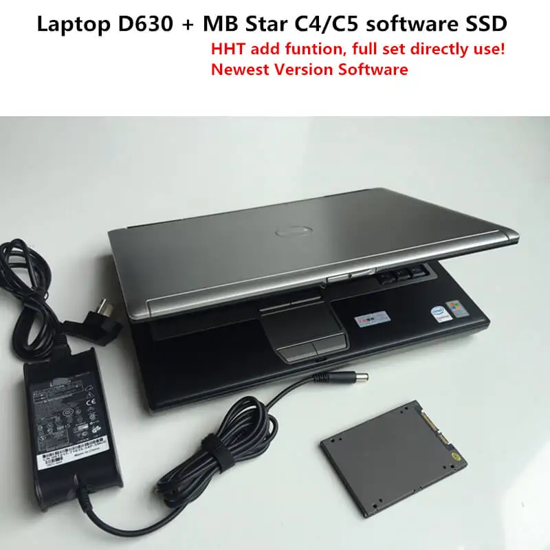 laptop with SSD MB Star C5 Диагностика SD Подключение C4 C5 с ноутбуком Dell D630 360G SSD,12 V DAS/DTS/HHT для Mb Star C5 для MB Car Truck Diag - Цвет: laptop with SSD