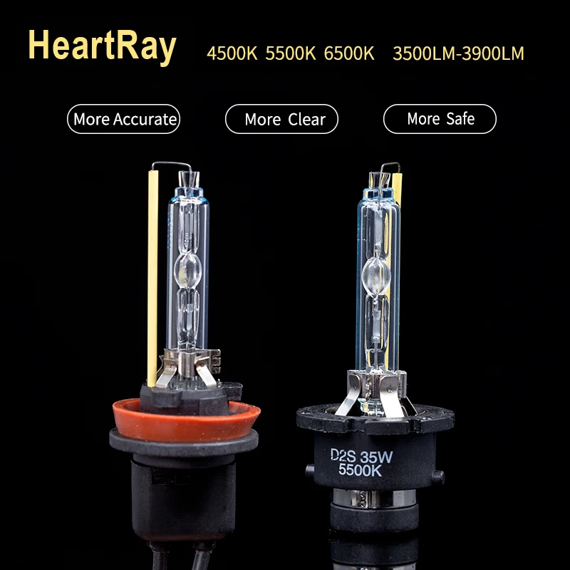 Оригинальные ксеноновые лампы Heartray H1 H7 H11 9005 9006 D2H 9012 4300K 5500k 6500K автомобильные