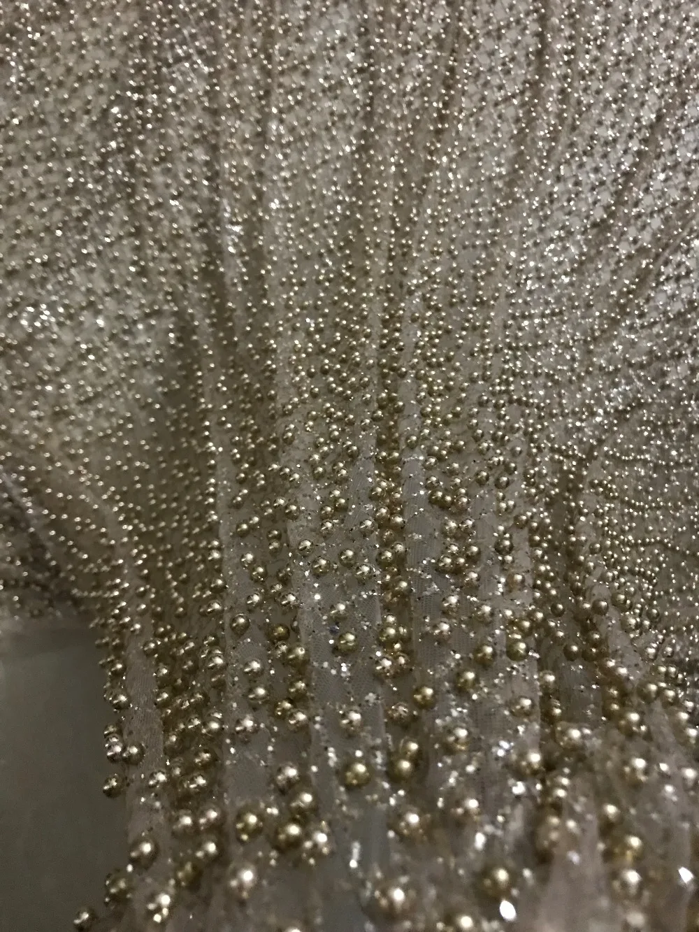 Серебряная нигерийская французская кружевная ткань с блестками тяжелая ручной