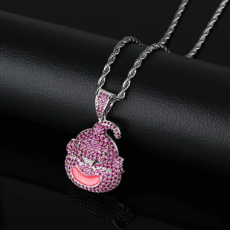 Jinao для хип-хопа ювелирные изделия Dragon Ball Iced Out цепь аниме ребенок Буу кулон кубический циркон уникальная цепочка с подвеской для рождественских подарков