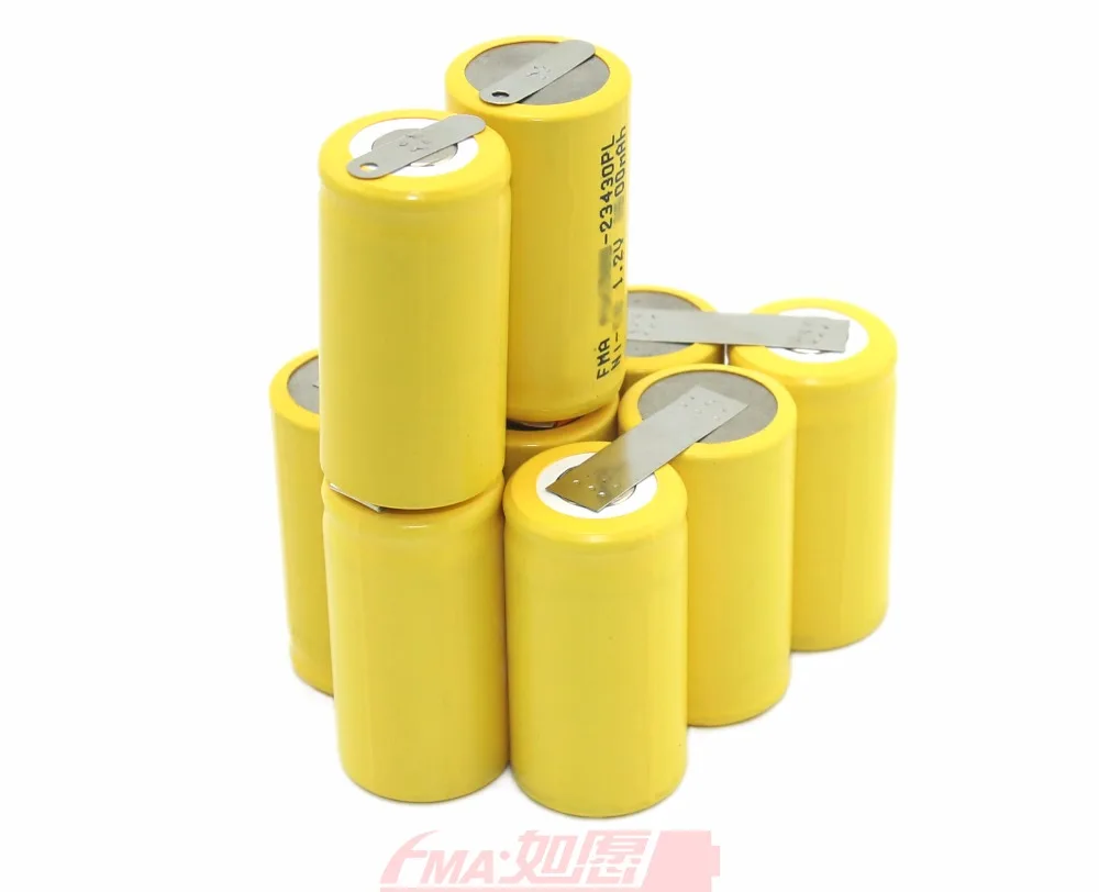 Ni-Cd Sub C SC 12v 1200 1500 1800mAh перезаряжаемая батарея DIY для электроинструментов DEXTER Drill