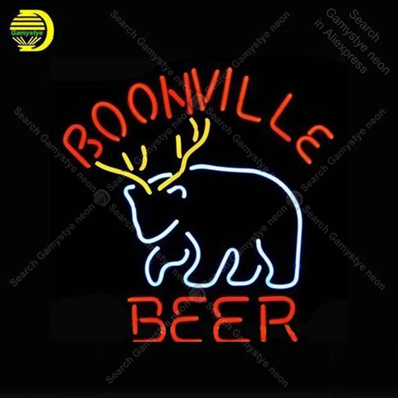 Неоновая светосветильник вывеска Boonville с логотипом оленя неоновая декоративная