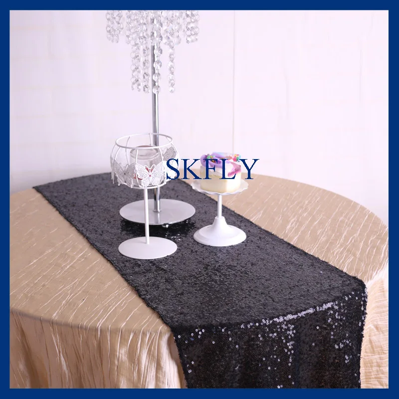 RU017F настольная дорожка хорошего качества с блестками|sequin table runner|table runnerblack sequin