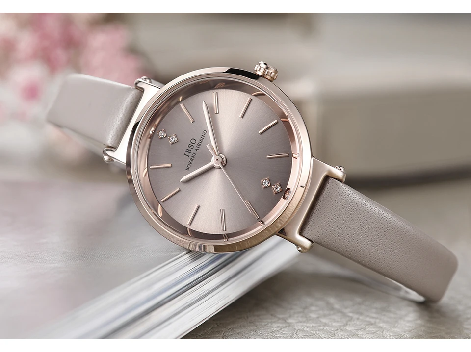 IBSO, женские кожаные часы, Дамская мода, наручные часы, Reloj Mujer,, Топ бренд, роскошные часы с кристаллами, подарки для женщин#8688