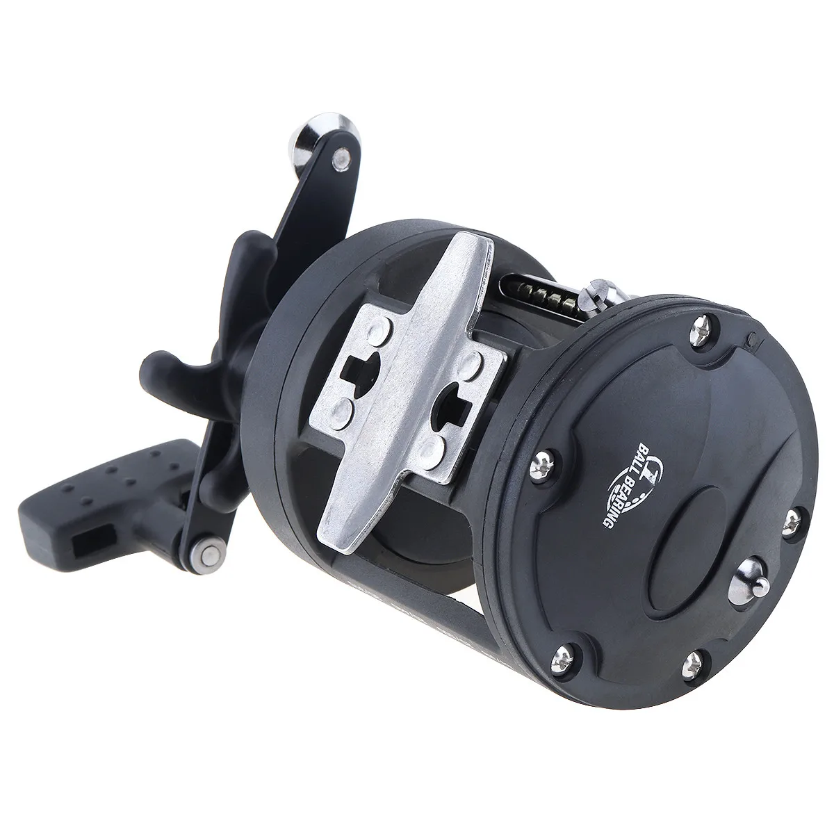 Black Drum Fishing Reel 4000 Series Gear Ratio 3.8:1 Right Hand Trolling Wheel Casting Boat Sea | Спорт и развлечения