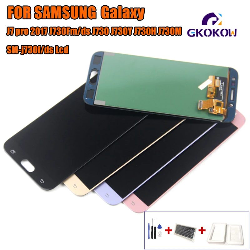 Яркий регулируемый для Samsung Galaxy J7 Pro 2017 J730 J730F ЖК дисплей с сенсорным экраном