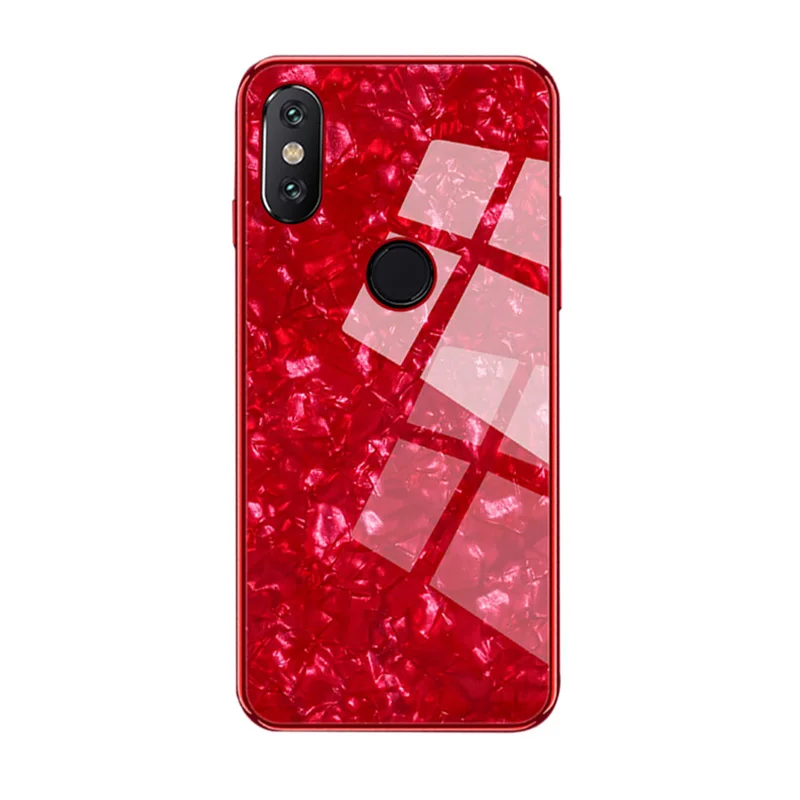 Hard Tempered Glass Shell Case Xiaomi Mi 8 Lite Mi8 Luxury Full Protect Silicone Back Cover A2 miA1 |