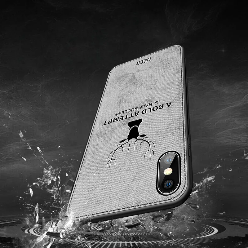 Роскошный тканевый 3D чехол для телефона с рождественским оленем iphone XS Max 7 8 6 6S Plus