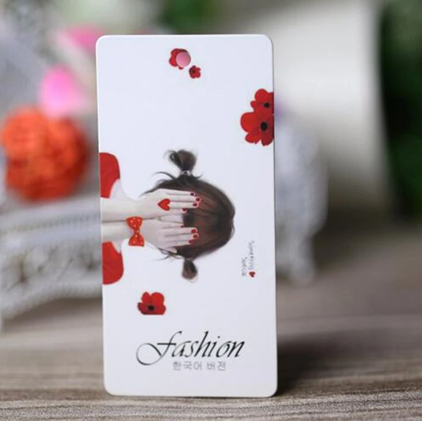 free shipping 500pcs/lot 400g clothing price tag personalized printing paper logo label tags swing hangtags | Дом и сад