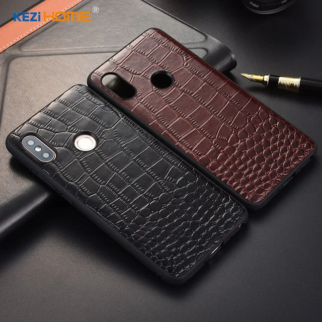 Genuine Leather Crocodile text for Xiaomi Redmi 6 pro Case Anti-Knock Shockproof Cover Full Protection |