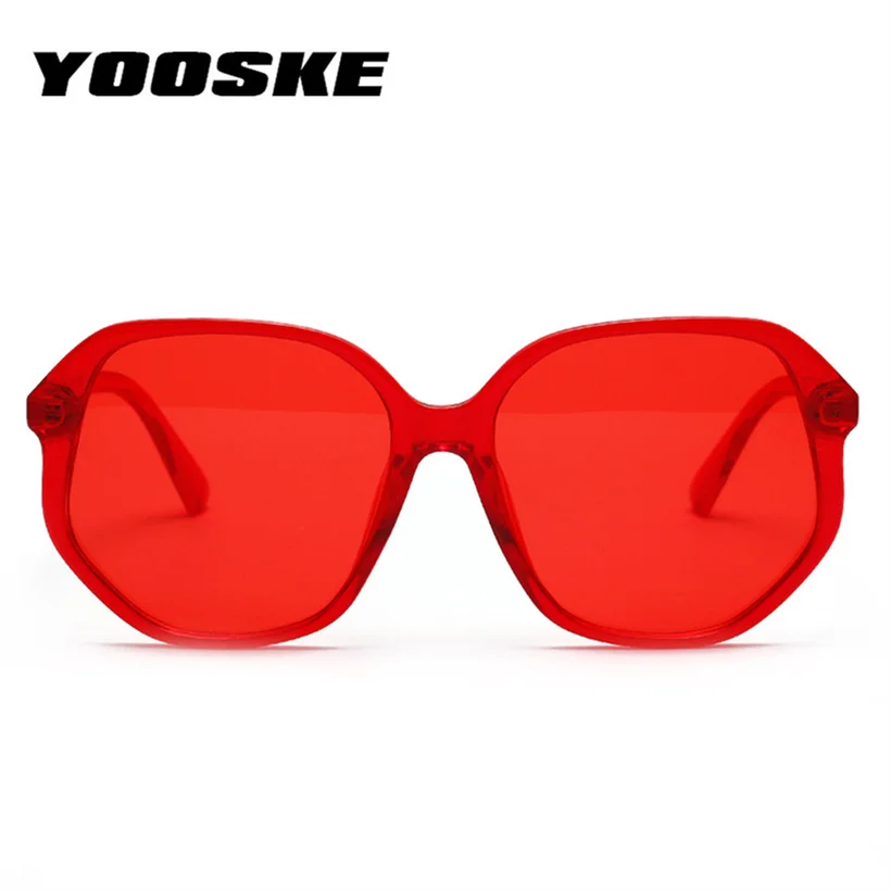 YOOSKE Oversized Women Sunglasses 90s Luxury Brand Designer Candy Colors Sun Glasses Ladies Retro Irregular Frame Glasses
