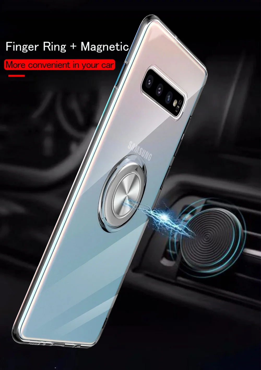 Прозрачный чехол для телефона на магните чехол Чехол для samsung Galaxy S10 5G S9 S8 плюс S10E Note 9 8 A9 M20 M30 чехол из мягкого ТПУ с адсорбции чехол