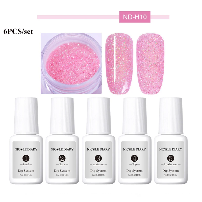 Набор инструментов для дизайна ногтей 6 шт. набор пудра с верхним активатором Dip