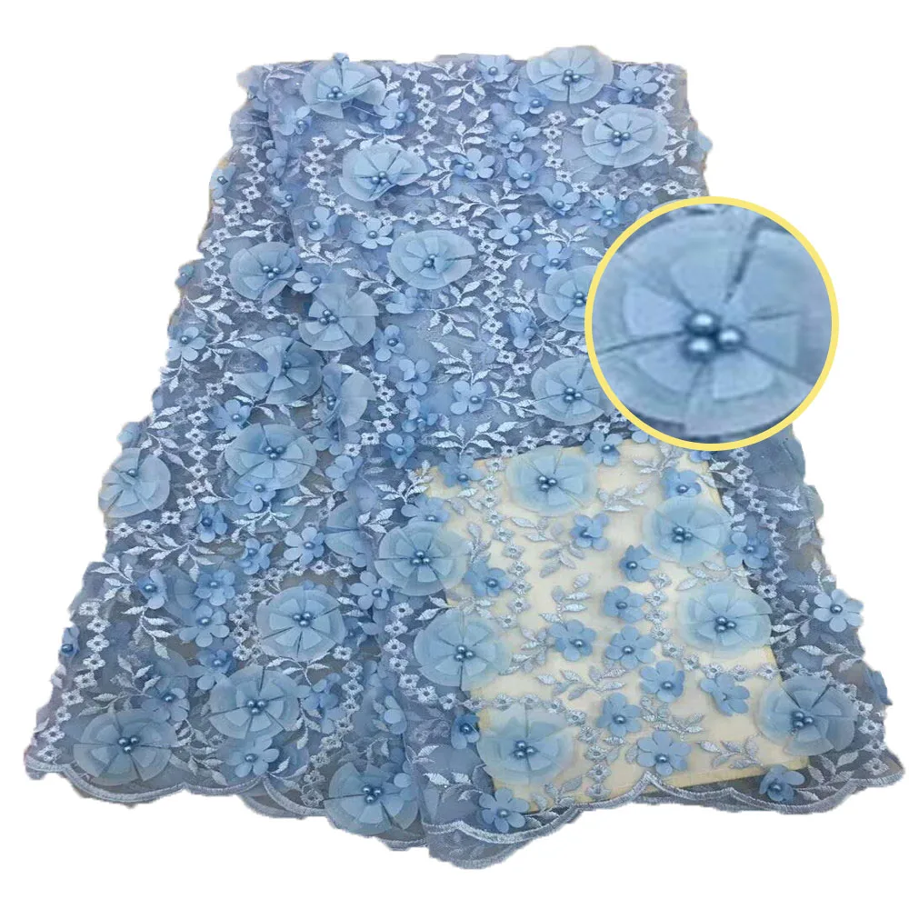 Африканская 3D кружевная ткань с бисером нигерийская бисерная 2018 новейший