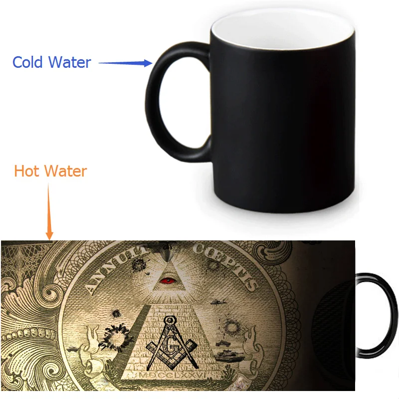 12 унций Иллюминаты тепла изменение Цвет Керамика Чай сублимационный принтер для