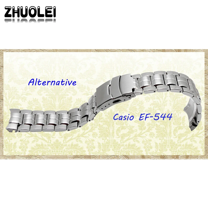 Zhuolei Watchband For EF-544 Solid stainless steel Watch bands Bracelet accessories Silver Strap | Наручные часы
