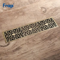 frap drains antique brass bathroom long shower 8 230cm floor drain strainer art carved cover waste drain bath hardware y38071