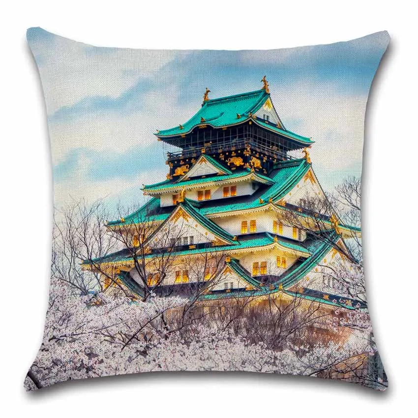 Наволочка fuji с изображением старого японского здания храма башни вида украшение